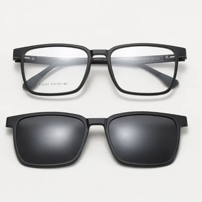 Magnetic Clip-On Prescription Glasses - Flip Up TR90 Polarized Sunglasses With Night Vision & Reading Lens Design