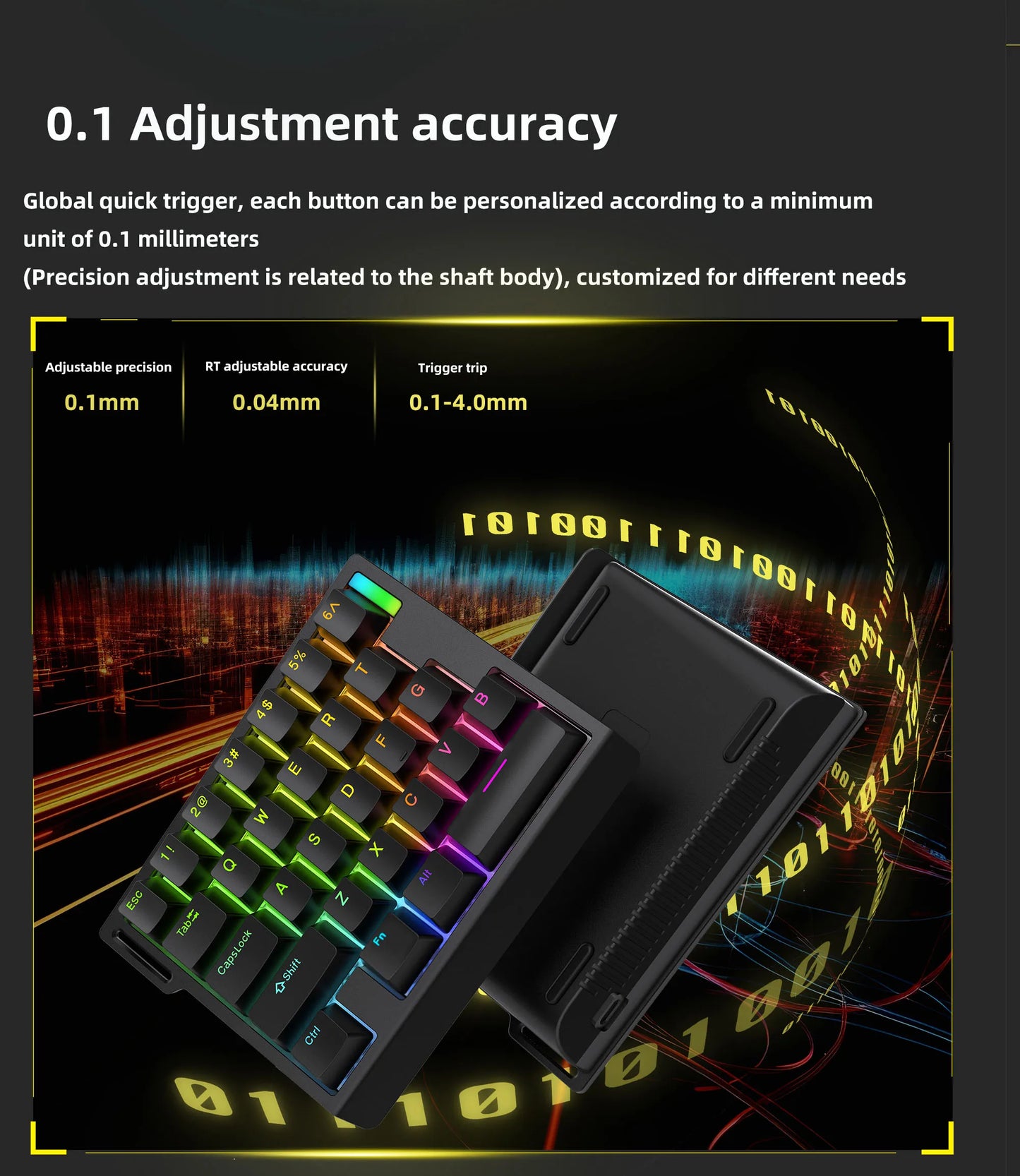 HE30 One-Handed Mechanical Gaming Keyboard – 29 Keys with Magnetic Switch, Smart Speed & Quick Trigger for E-Sports