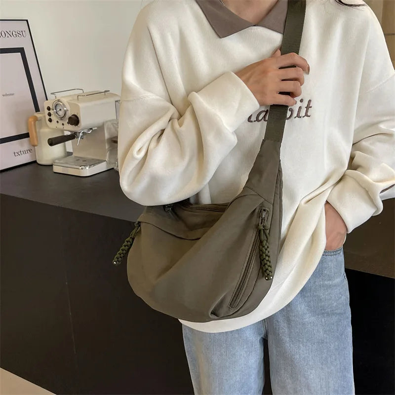 New Nylon Fabric Shoulder Bag – High Capacity Women's Crossbody Messenger Bag, Versatile & Leisure Hobo
