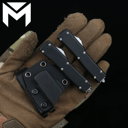 MICRO EDC TECH Mini MT-70 Knife – D2 Steel Stonewashed Blade with Aviation Aluminum Handle, Portable EDC Tool