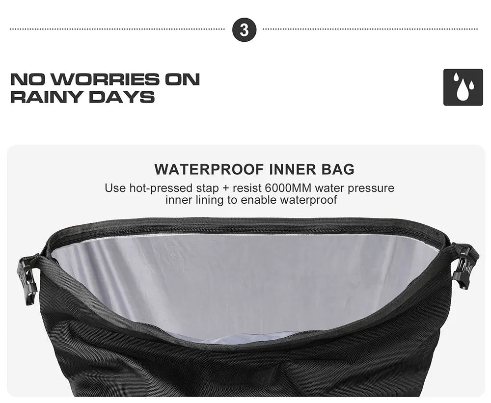 Rhinowalk Motorcycle Saddlebag 20L-30L – Universal Side Bag with Removable 100% Waterproof Inner Liner for Travel Motorbike Luggage