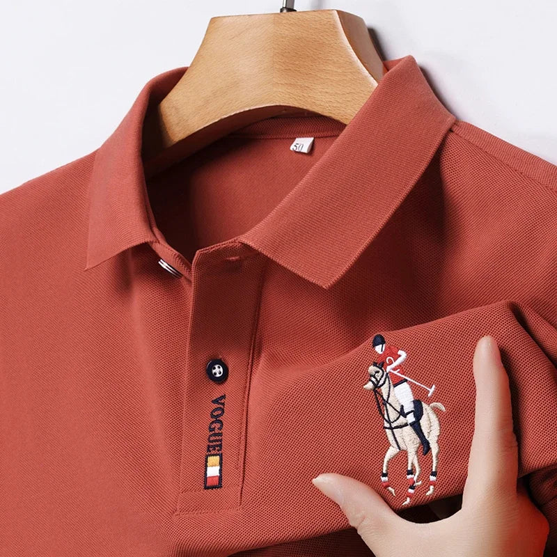Men's Embroidered Short Sleeve Polo Shirt - Casual Summer Comfort Fashion Polo