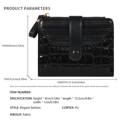 Elegant Women’s Multi-Card Wallet – Casual PU Leather Double Zip Clutch with Crocodile Texture and Stylish Storage