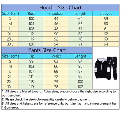 Men's Fashion Tracksuit Set – Hoodie & Sweatpants with Trendy Print | Casual Black & White Jogger Outfit