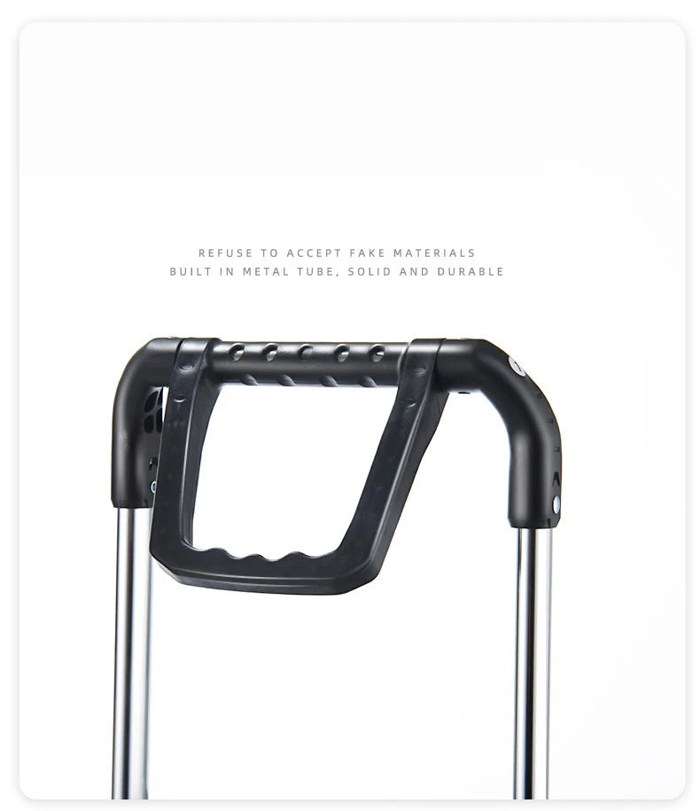 Portable Aluminum Alloy Grocery Cart – Folding Trolley with Large Capacity, Lightweight & Step Climbing Design