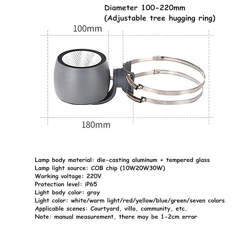 COB LED Garden Spotlight - 10W 20W 30W Outdoor Landscape Path & Yard Lighting