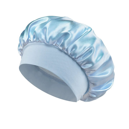 Soft Silk Satin Lined Bonnet – Large Satin Hair Wrap for Long Hair, Sleep & Shower Cap, Salon Tool