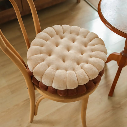INS Cookie Biscuit Cushion – Soft & Cute Throw Pillow, Thickened Seat Pad for Chair & Living Room Decor