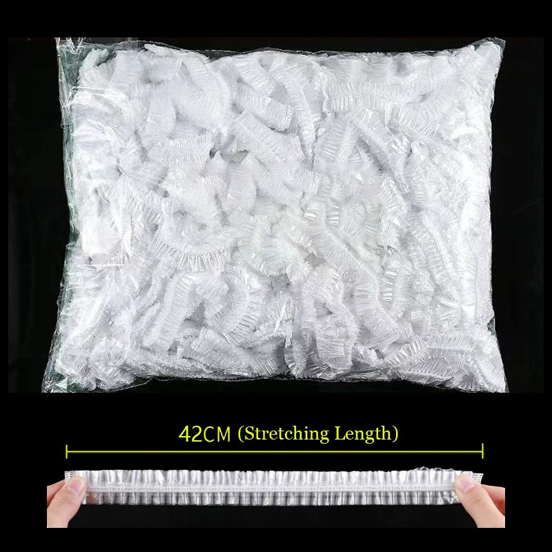 Disposable Transparent Plastic Food Cover Bags, Reusable Cling Film Wrap for Kitchen Storage, Freezing & Food Protection