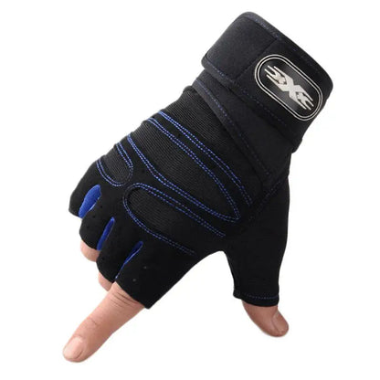 Heavyweight Gym Training Gloves — Men & Women Half-Finger Non-Slip Weightlifting Gloves with Wrist Support
