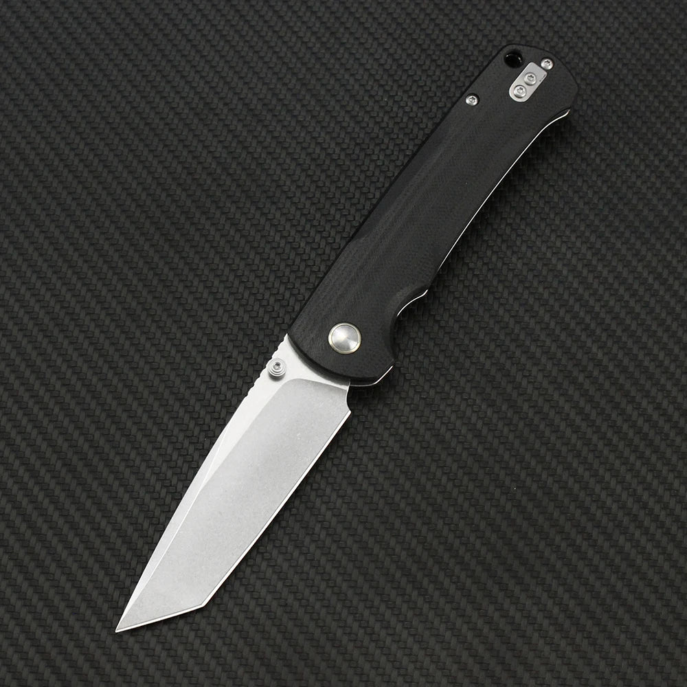 Tunafire 14C28N Steel Folding Tactical Knife – G10/Carbon Fiber Handle Flipper EDC Pocket Knife for Camping & Hunting