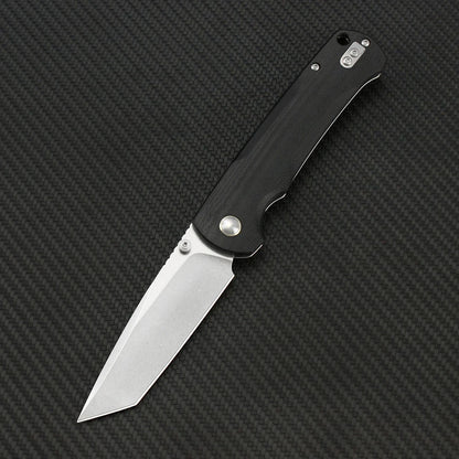 Tunafire 14C28N Steel Folding Tactical Knife – G10/Carbon Fiber Handle Flipper EDC Pocket Knife for Camping & Hunting