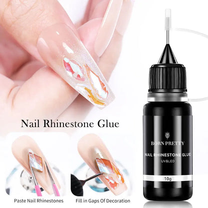 BORN PRETTY 10g Nail Rhinestone Glue - Transparent UV LED Gel Adhesive For Nail Art Crystal Decoration & DIY Manicure