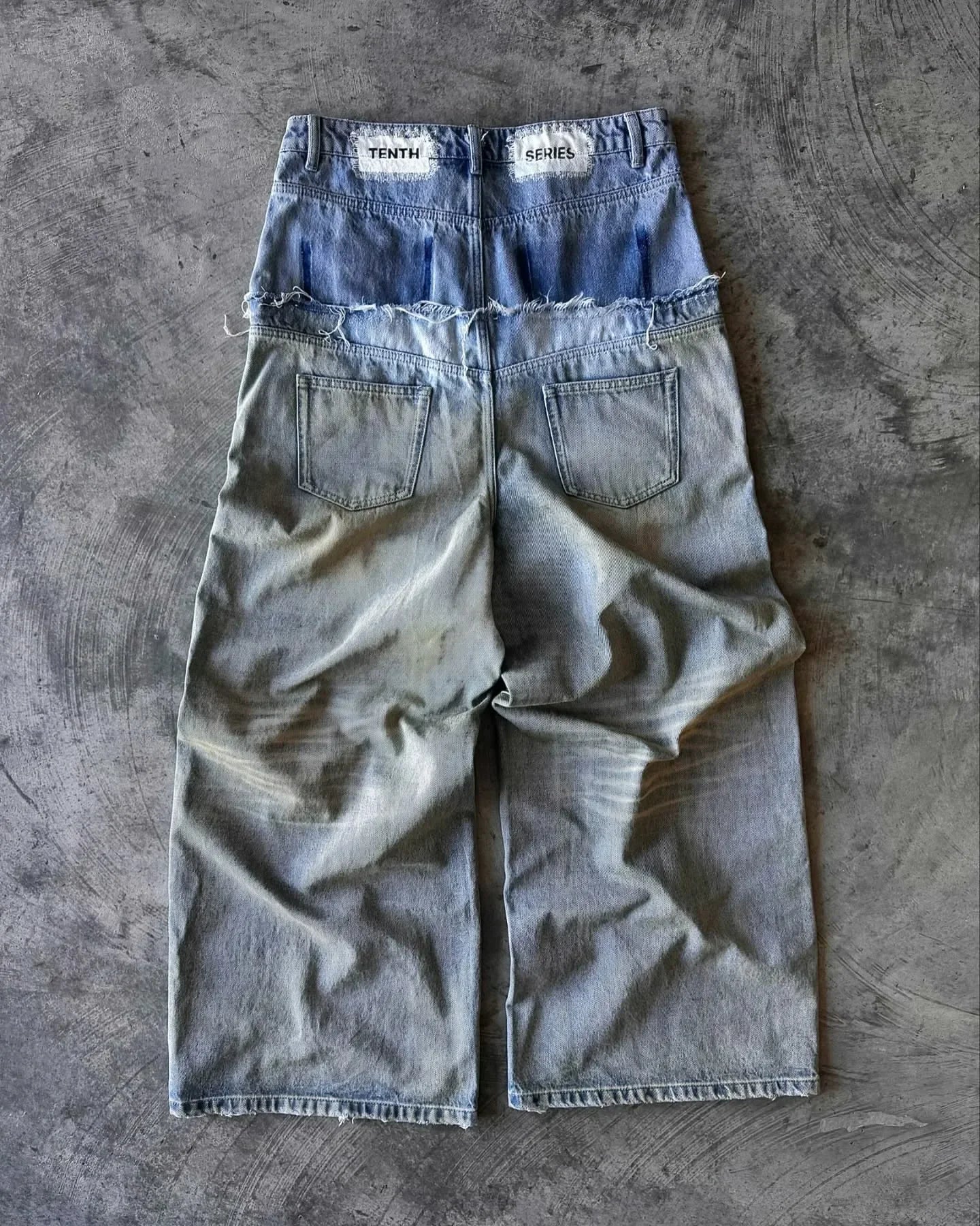Y2K Street Hip Hop Jeans — Men’s Letter-Print Goth Harajuku Ripped Wide-Leg Double-Waist Pants