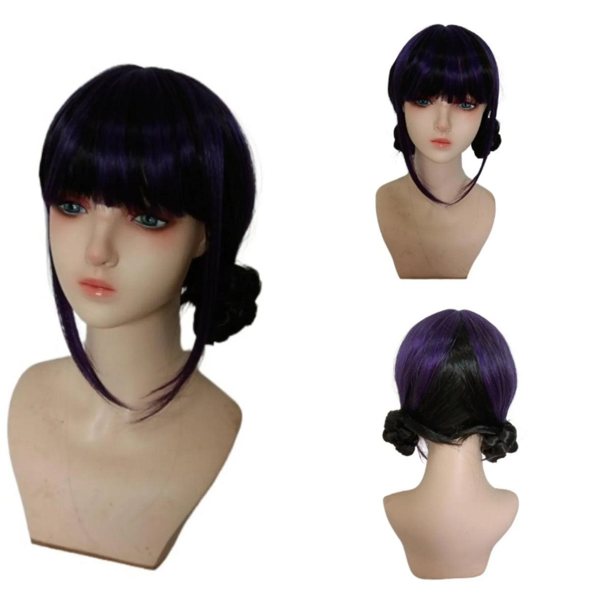 Purple Long Braided Wig - Side Ponytail Kids Girls Wig for Halloween, Anime Cosplay & Parties