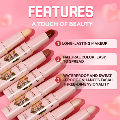 MLSMILE 8-Color High Gloss Pearl Contouring Stick – Face Brightening & 3D Shadow Sculpting Pen