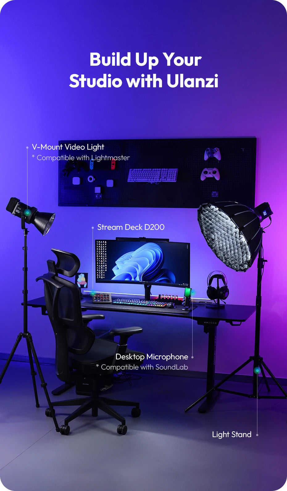 Ulanzi D200 Production Console – Studio Controller for Gaming, Livestreaming & Content Creation