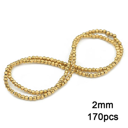 3A+ Retention Color Hematite Beads – Star & Heart Shapes, Gold-Plated Natural Stones for DIY Jewelry & Bracelets