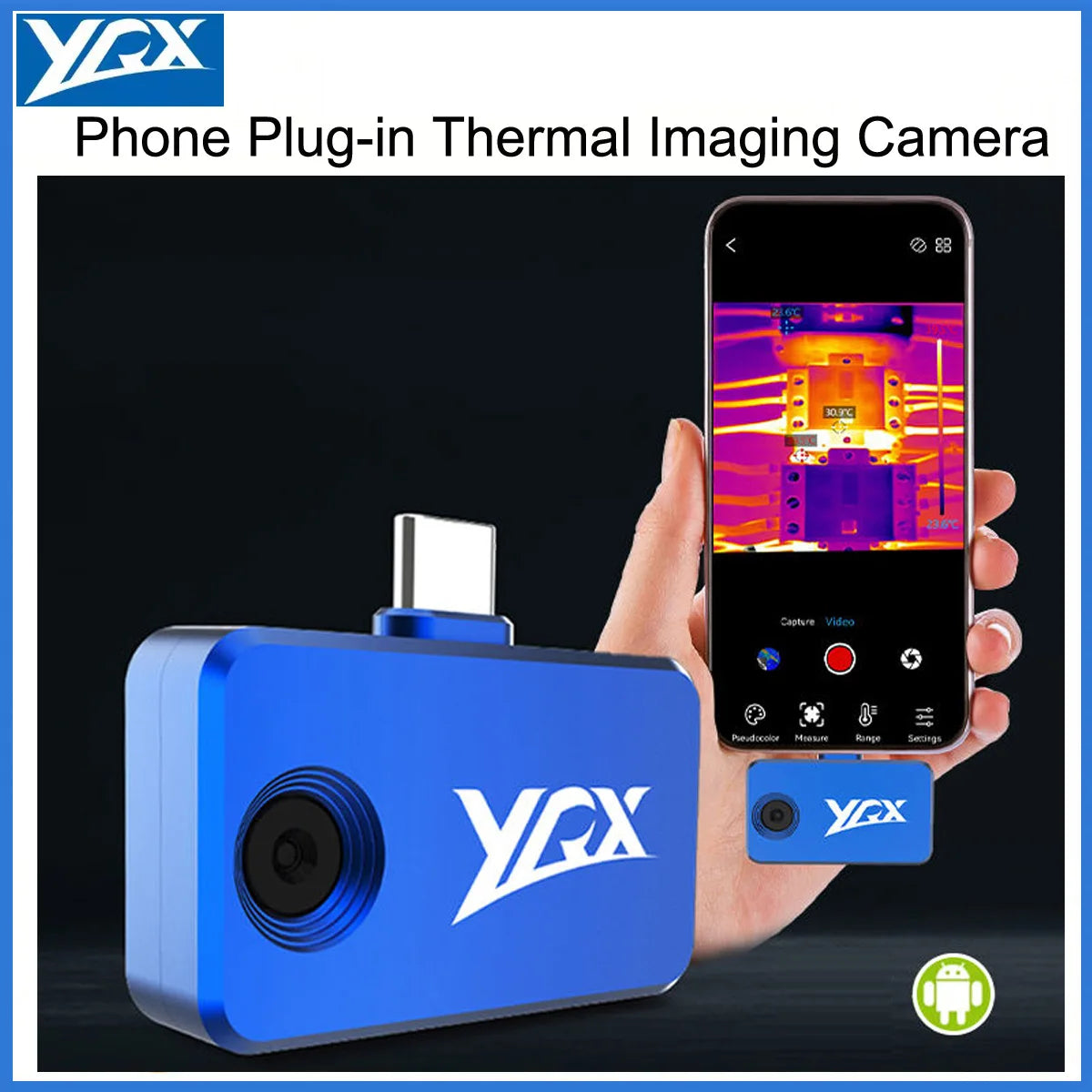 YXP96 Plug-In Thermal Imaging Camera - 96×96 Super Resolution 240×240 Infrared Imager for Android Phones with Type-C Connector