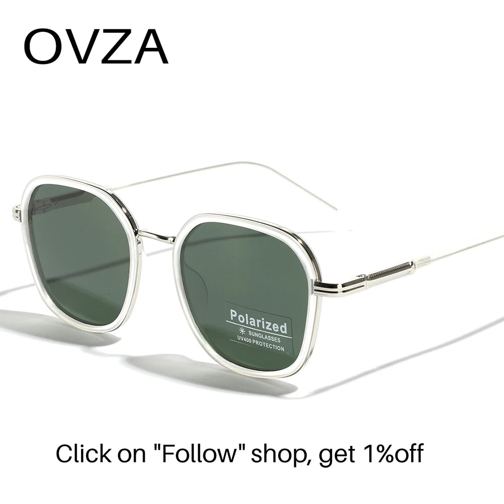 OVZA TR90 Polarized Sunglasses – Fashion Square Frame Driving Glasses for Men & Women S2074