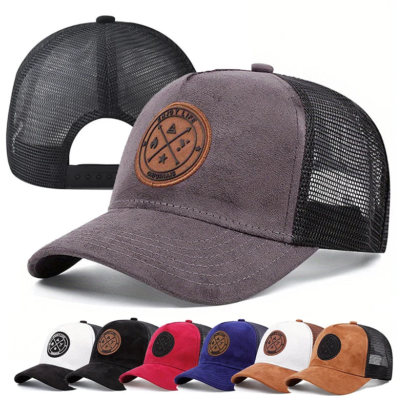 Summer Mesh Baseball Cap – ENJOY LIFE Letter Patch Snapback Hat for Men & Women, Breathable Unisex Hip Hop Trucker Cap
