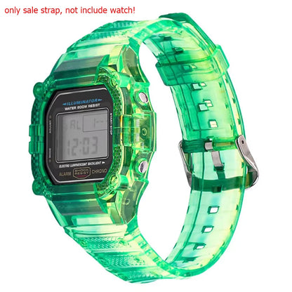 TPU Resin Watch Case and Strap for Casio G-Shock - Replacement Wristband for DW-5600, GW-M5610, M5600 and GLX-5600 Models