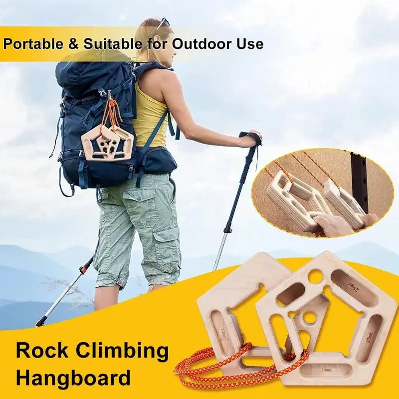 Rock Climbing Finger Strengthener: Pull-Up Hangboard Trainer for Forearm Strength - Practice Tool for Outdoor Climbing Enthusiasts