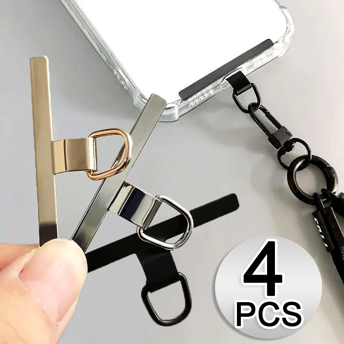 Ultra-Thin Stainless Steel Phone Tether Patch - 4/1PCS Replacement Cellphone Strap Parts for Lanyard Safety Connection