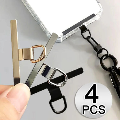 Ultra-Thin Stainless Steel Phone Tether Patch - 4/1PCS Replacement Cellphone Strap Parts for Lanyard Safety Connection