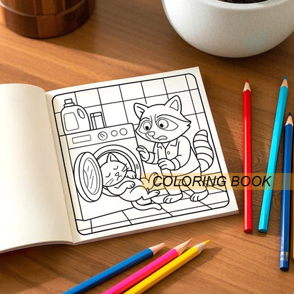Crime Scenes Cute & Cozy Coloring Book - 24-Page Adorable Creepy Creatures Halloween DIY Drawing Book for Adults