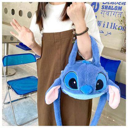 Disney Lilo & Stitch Plush Messenger Bag – Kawaii Anime Handbag for Girls, Stuffed Cartoon Plushie Soft Bag for Kids