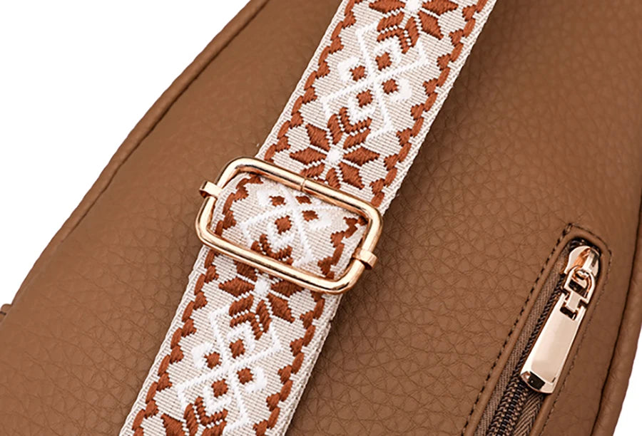 2024 New Women's PU Leather Chest Bag – Fashion Crossbody Shoulder Bag, High-Quality Casual Sac à Main