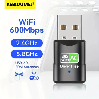 600Mbps USB WiFi Adapter – Dual Band 2.4GHz/5GHz WiFi Dongle, 802.11AC Wireless Network Card for PC
