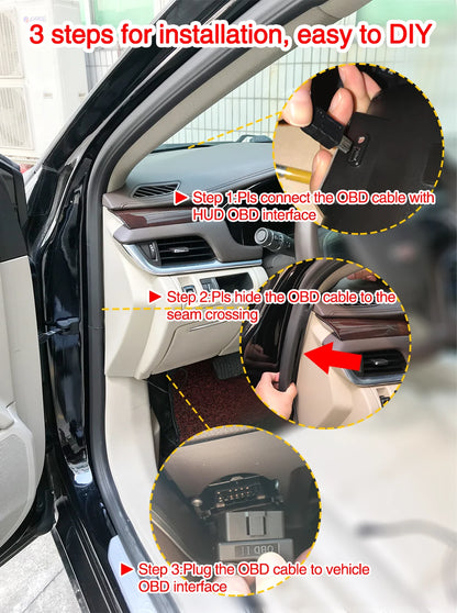 P12 Car OBD2 Head-Up Display — Dual System HUD, Smart Digital Meter for Speed, Fuel, Fault Codes & Driving Data
