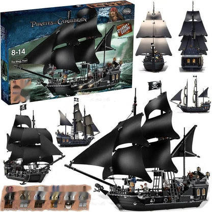Pirates Black Pearl Ship Building Blocks – 1:1 Caribbean Adventure Boat Model Toy for Kids & Adults