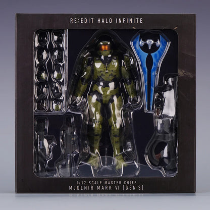 Halo Master Chief Action Figure – 1/12 PVC John-117 Collectible Toy with Full Body Articulation