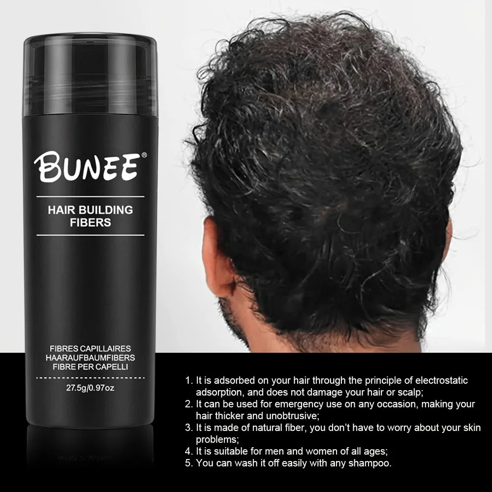 BUNEE Hair Fibers 27.5g - Natural Hair-Thickening Powder for Thinning and Part Lines
