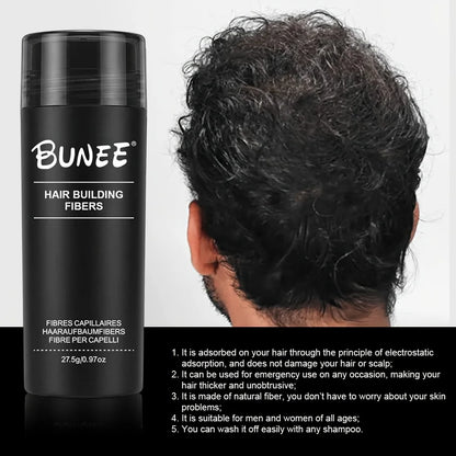 BUNEE Hair Fibers 27.5g - Natural Hair-Thickening Powder for Thinning and Part Lines