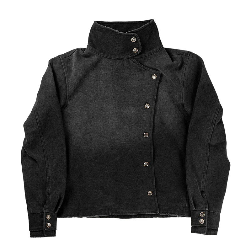 Emo Gothic Punk Jirai Kei Women’s Jacket - Y2K Harajuku Lace-Up Grunge Gyaru Streetwear Coat