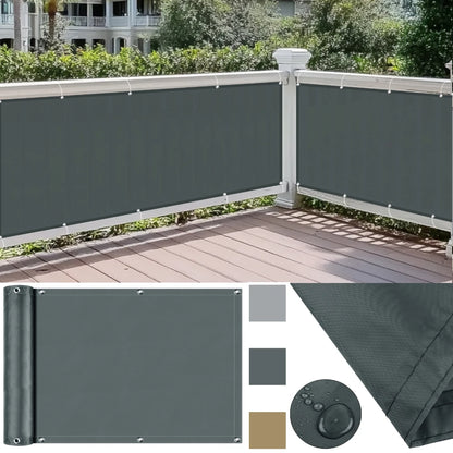Balcony Privacy Shade Cloth Netting – Waterproof Fence Sunshade with 95% UV Protection for Garden, Deck, Porch & Pool Railing Coverage