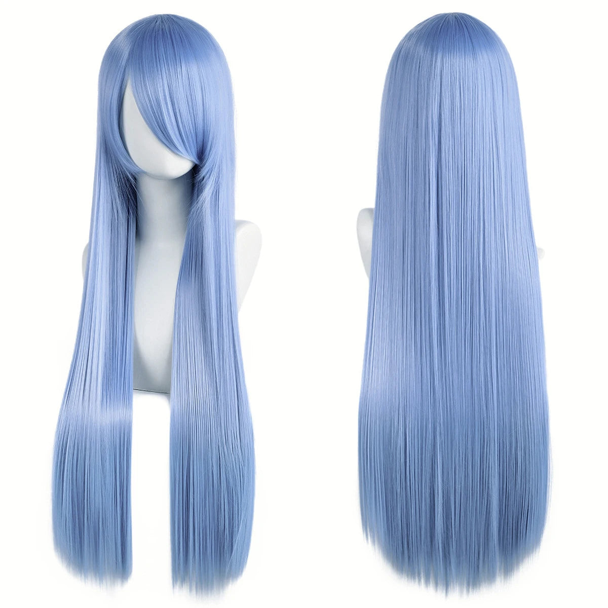 80cm Long Cosplay Wig - Synthetic Straight Hair with Bangs for Lolita Anime Costume Party Styling