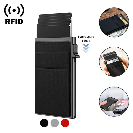 RFID Credit Card Holder Wallet for Men: Thin Slim Minimalist Luxury Metal Case - Secure Bank & ID Card Protection, Carteras Choice