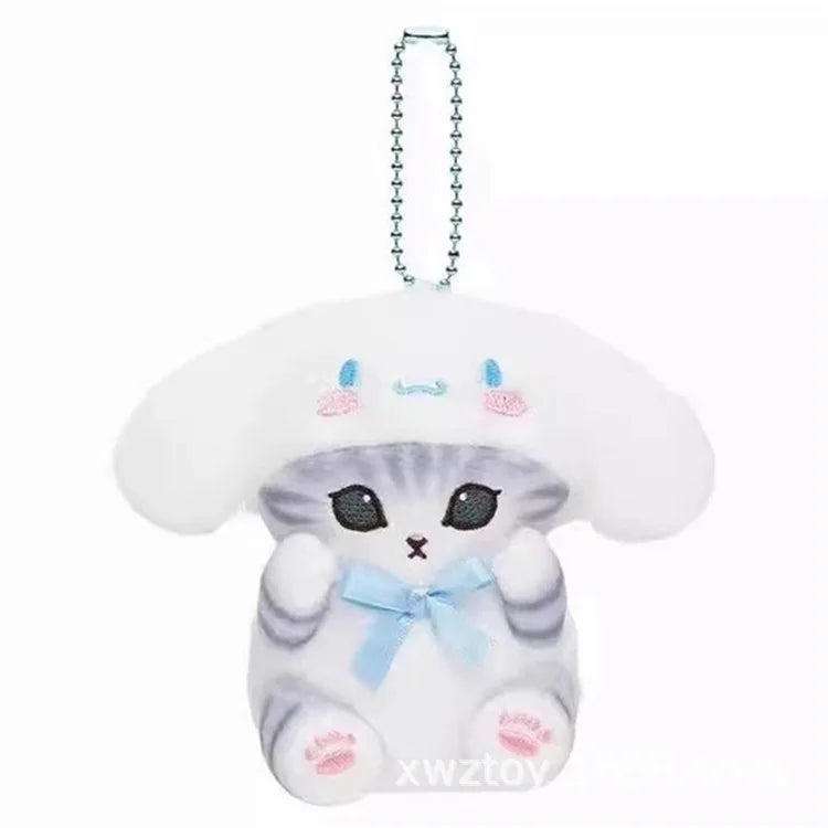 Kawaii Keychain Pendant – Cartoon Mofusand Shark Cat Cross-Dressing Doll, Backpack Decor & Toy