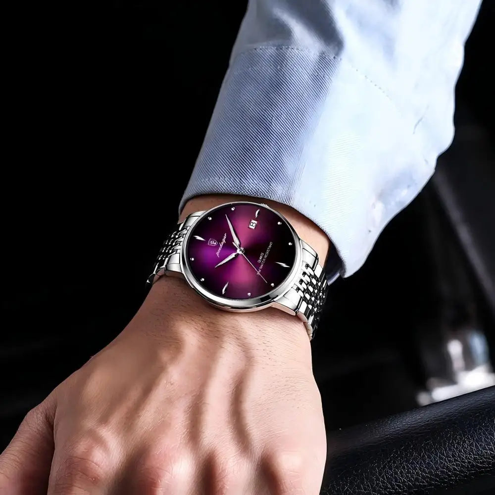 POEDAGAR Luxury Men's Sports Watch — Waterproof Luminous Stainless Steel Quartz Wristwatch with Date