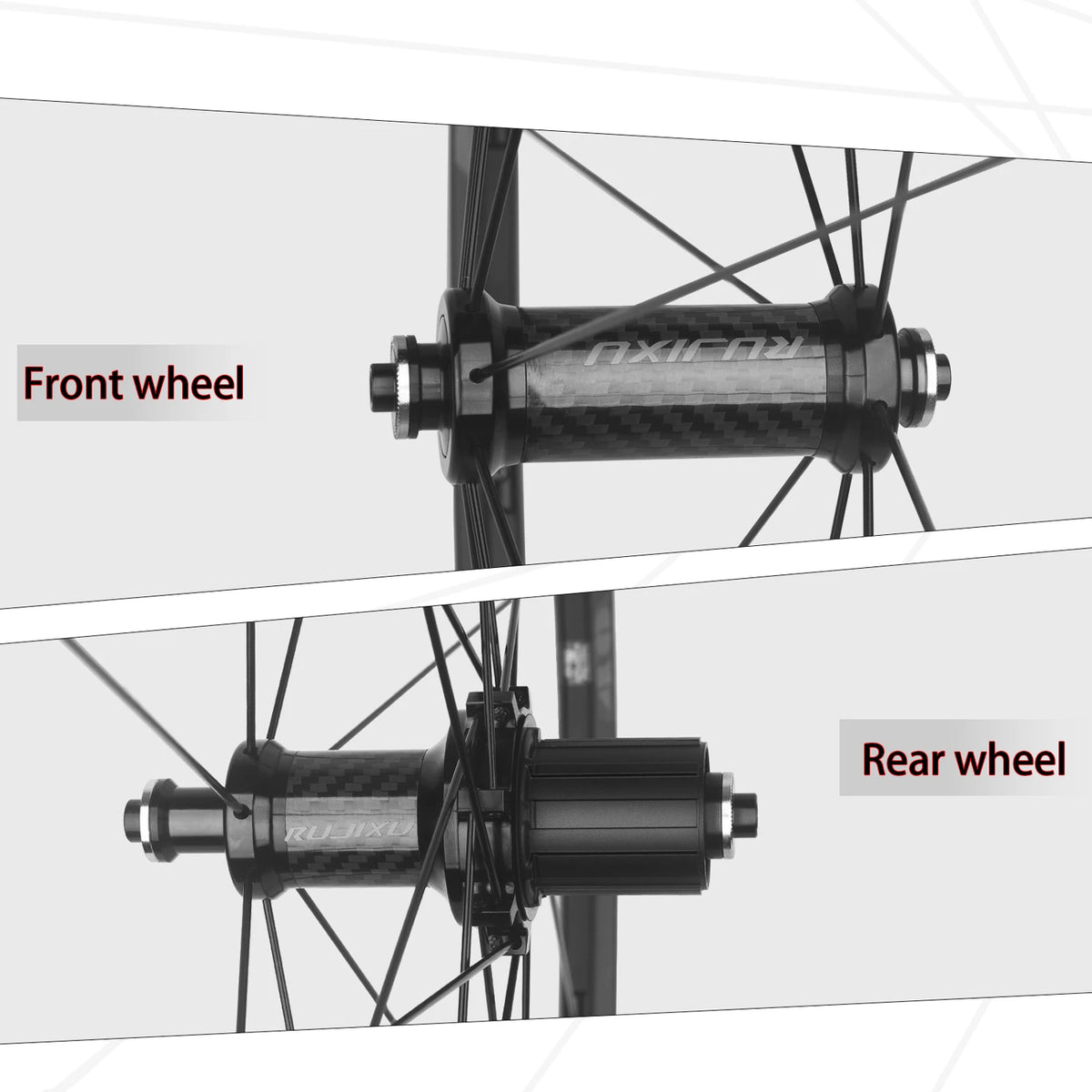 700C Carbon Fiber Road Bike Wheelset - Lightweight V Brake Aluminum Alloy 30/40/50mm Deep Rim with 120mm Hub