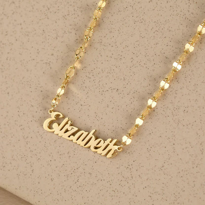 Personalized Gold Name Necklace - Custom Handmade Lip Chain Jewelry Gift for Women, Moms & Birthdays