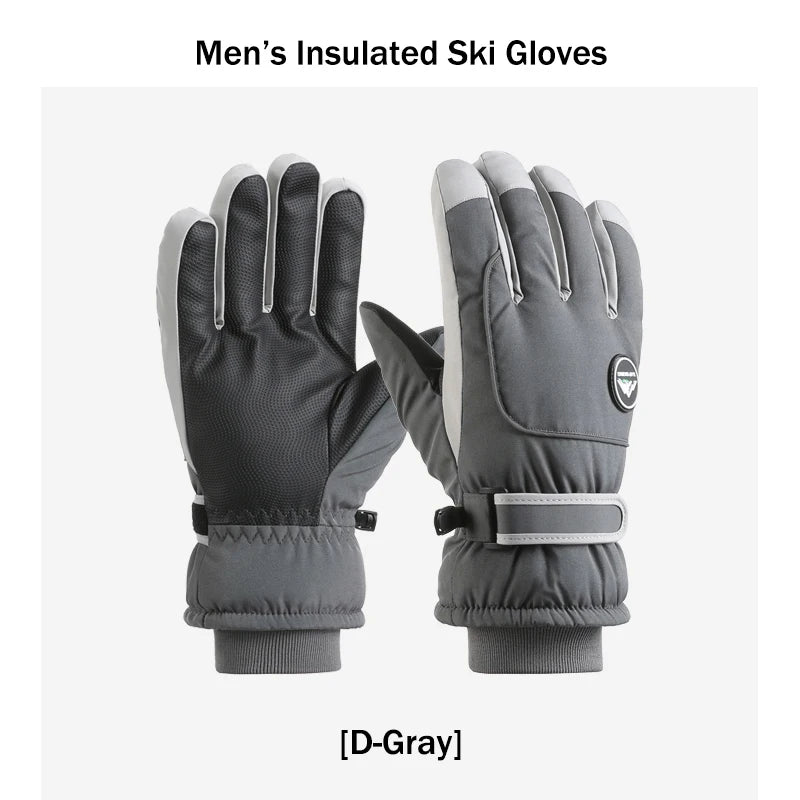 Men’s Waterproof Winter Ski Gloves – Thermal Touchscreen Cold Weather Gloves for Skiing, Cycling & Outdoor Sports