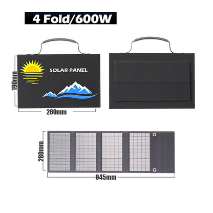 Portable 1000W Folding Solar Panel - Fast USB & DC Charging for Hiking, Camping and Mobile Devices