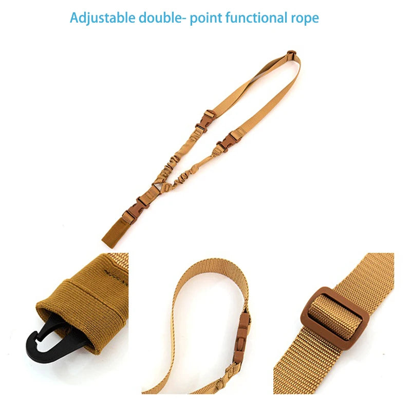 Tactical Single Point Gun Sling: Shot Gun Belt Hunting Accessories with Metal Buckle - Shoulder Strap Rifle Rope Belt