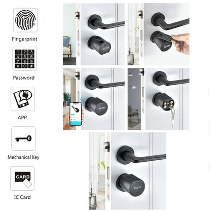 Tuya App Fingerprint Cylinder Smart Door Lock – Electronic Keypad, Key Card & Remote Control for Home & Apartment